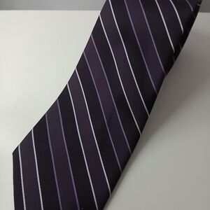 Calvin Klein Dark Purple Striped Tie